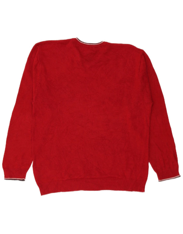 Chaps Herre V-hals sweater Medium Rød Bomuld