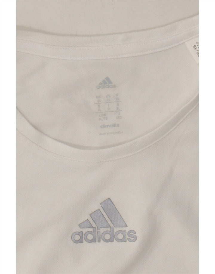 ADIDAS Mens Climalite T-Shirt Top XL White Polyester Vintage Adidas and Second-Hand Adidas from Messina Hembry 