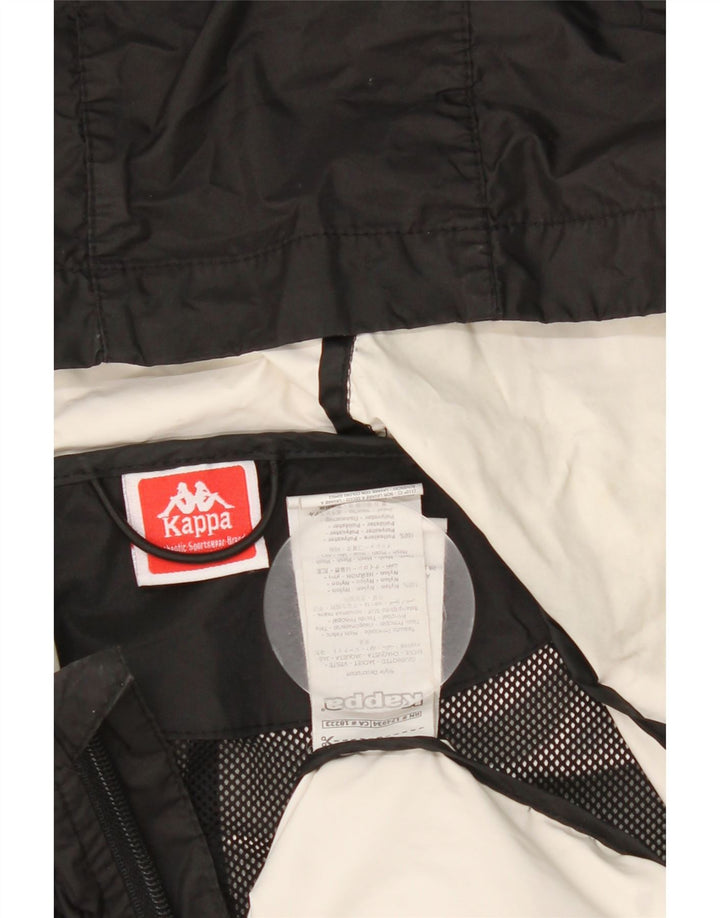 Kappa Herre Hooded Grafisk Regnjakke UK 38 Medium Sort Nylon