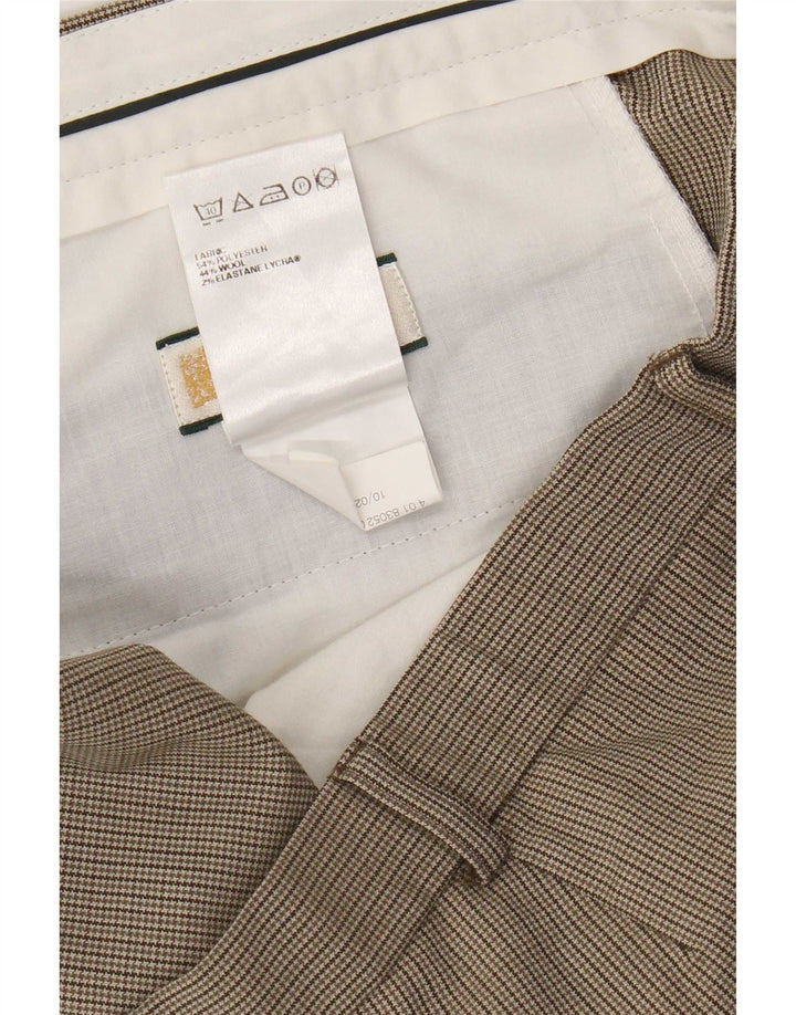 Marks & Spencer Lige jakkesæt til mænd W40 L31 Beige Houndstooth