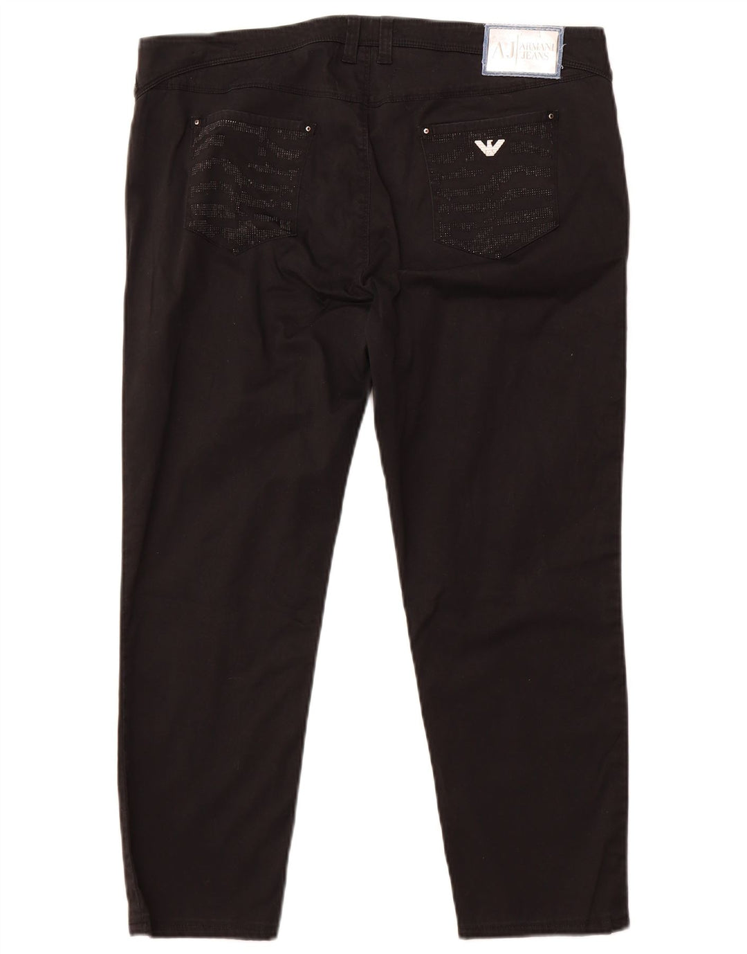 Armani Dame Slim Cropped Bukser W35 L25 Sort Bomuld