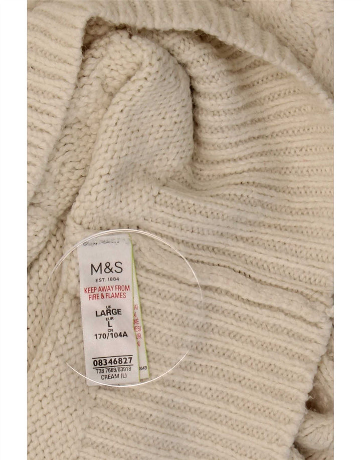 Marks & Spencer Dame Turtle Neck Jumper Sweater UK 16 Stor Beige Akryl