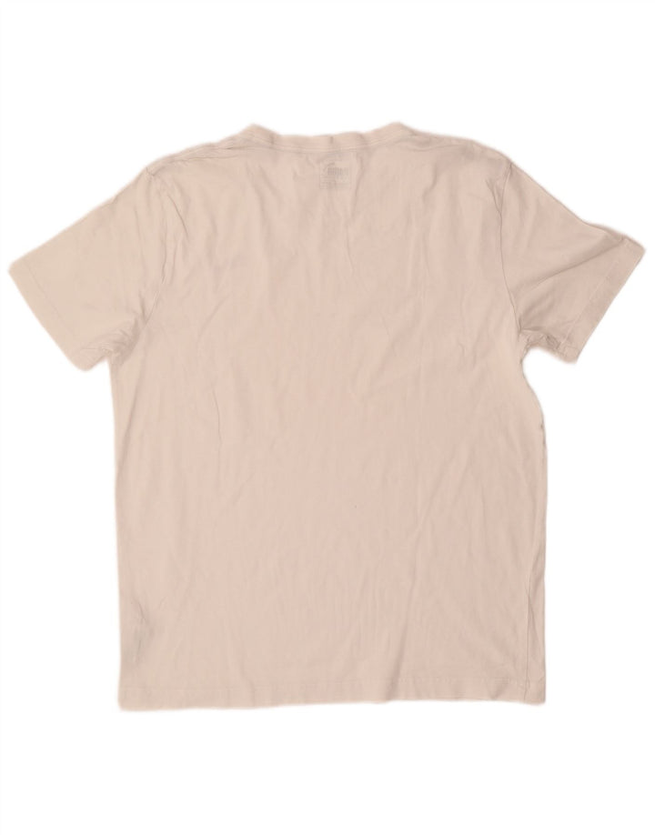PUMA Herre T-Shirt Top Medium Hvid Bomuld