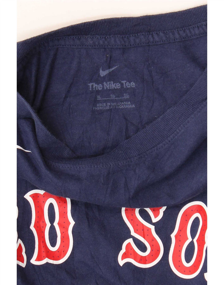 Nike Herre Red Sox Grafisk T-Shirt Top XL Marineblå