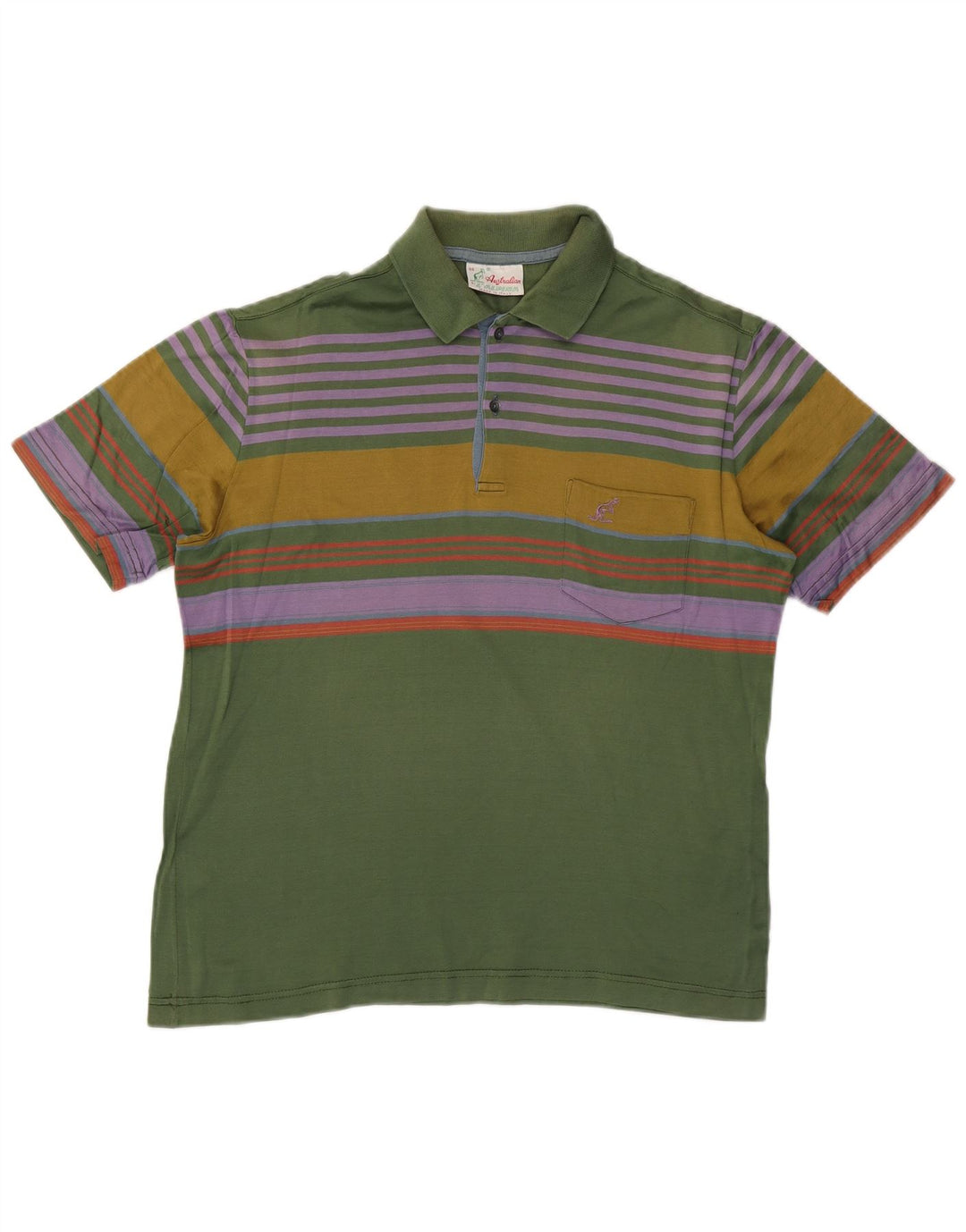 AUSTRALIAN L'ALPINA Poloshirt til mænd IT 48 Mellemgrøn stribet