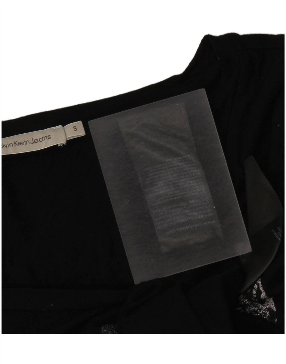 Calvin Klein Dame Grafisk T-Shirt Top UK 10 Small Black Viscose