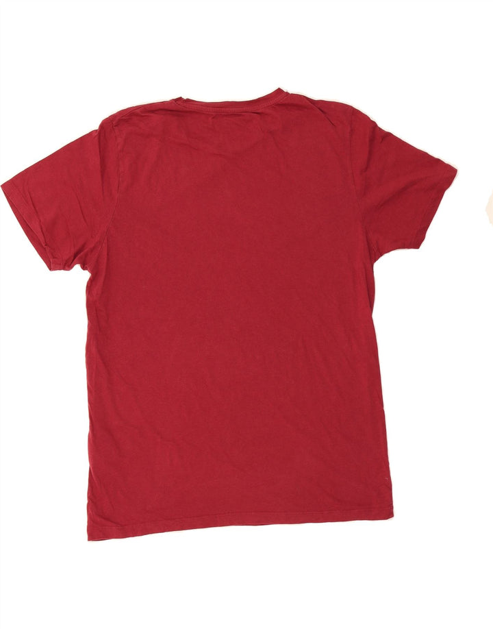 JACK & JONES Mens Graphic T-Shirt Top Medium Burgundy Cotton Vintage Jack & Jones and Second-Hand Jack & Jones from Messina Hembry 