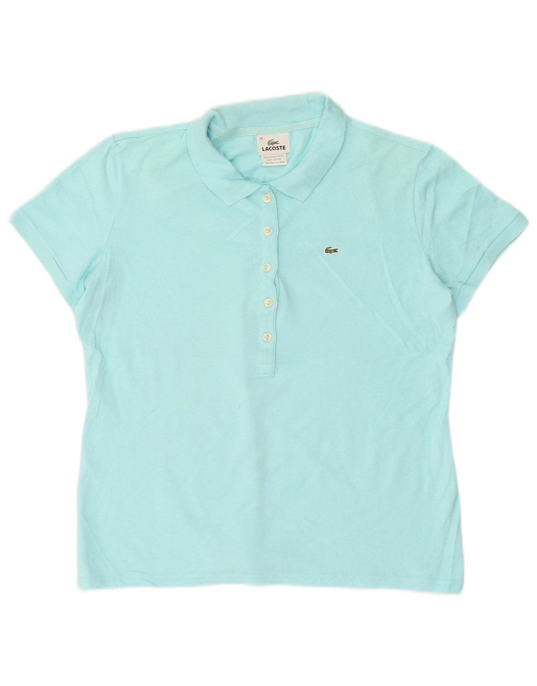 Lacoste Dame Polo Shirt Størrelse 46 XL Blå Bomuld