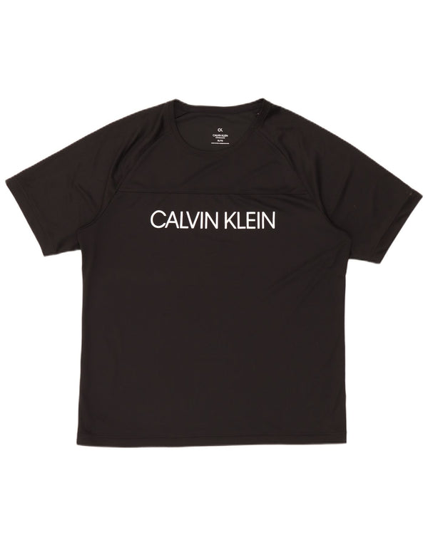 Calvin Klein Herre Performance Graphic T-Shirt Top XL Sort Polyester