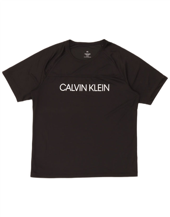 Calvin Klein Herre Performance Graphic T-Shirt Top XL Sort Polyester