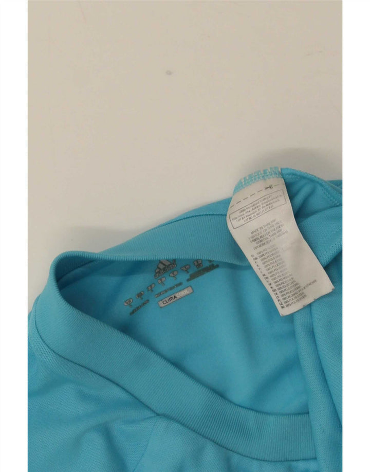 Adidas Herre Climalite Top Langærmet Stor Blå Colourblock Polyester