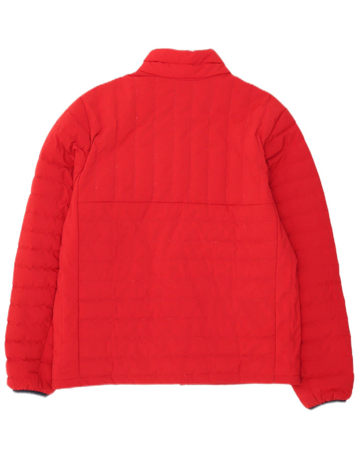 Lands End Herre polstret jakke UK 38 Medium Rød Colourblock Polyester