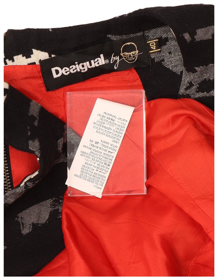 DESIGUAL Womens Sleeveless Sheath Dress EU 40 Medium Black Geometric