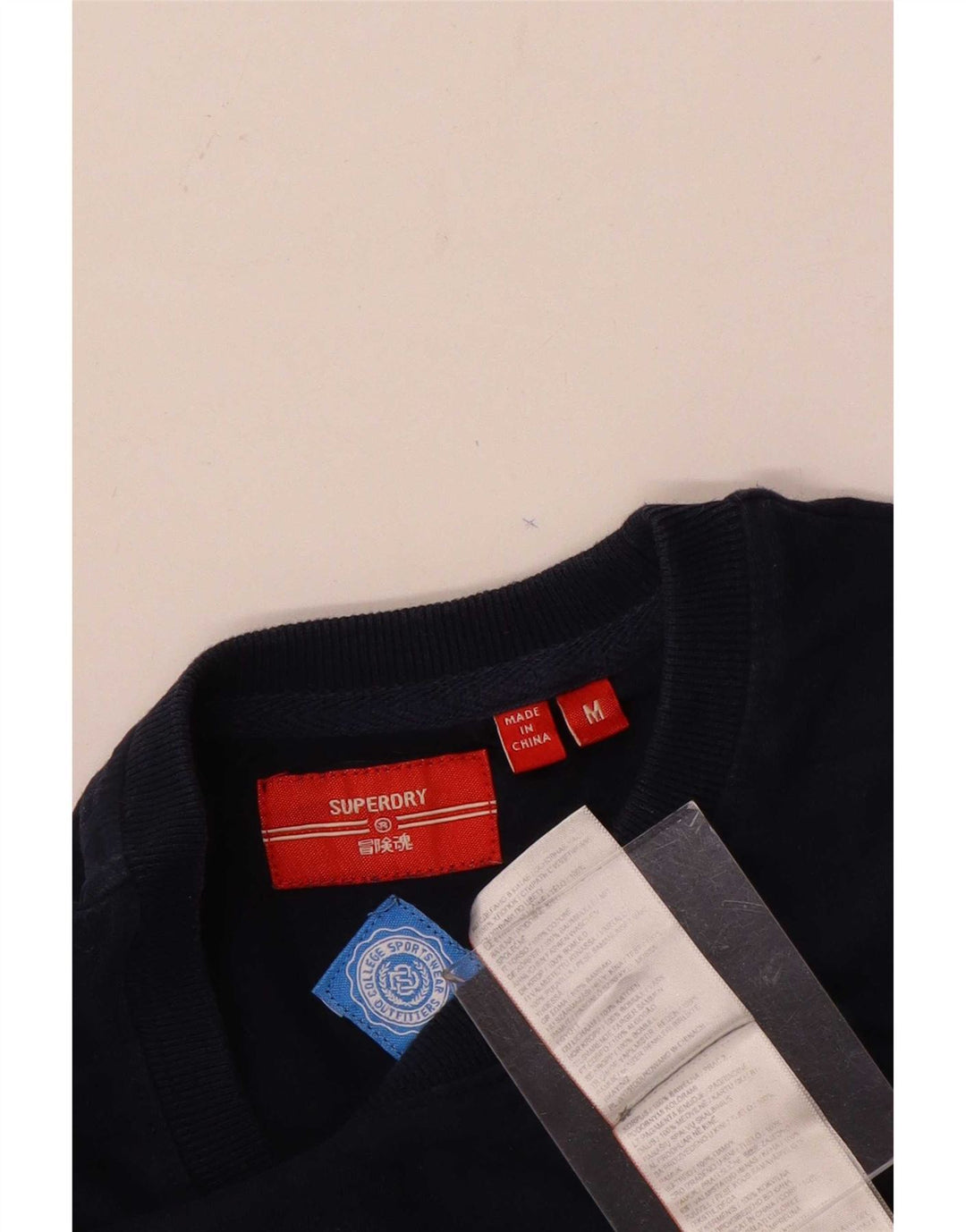 Superdry T-shirt til mænd, medium marineblå bomuld