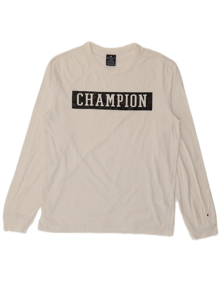 Champion Herre grafisk top langærmet stor hvid bomuld
