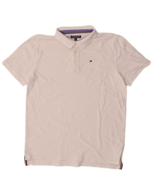 TOMMY HILFIGER drenge poloshirt 15-16 år hvid bomuld