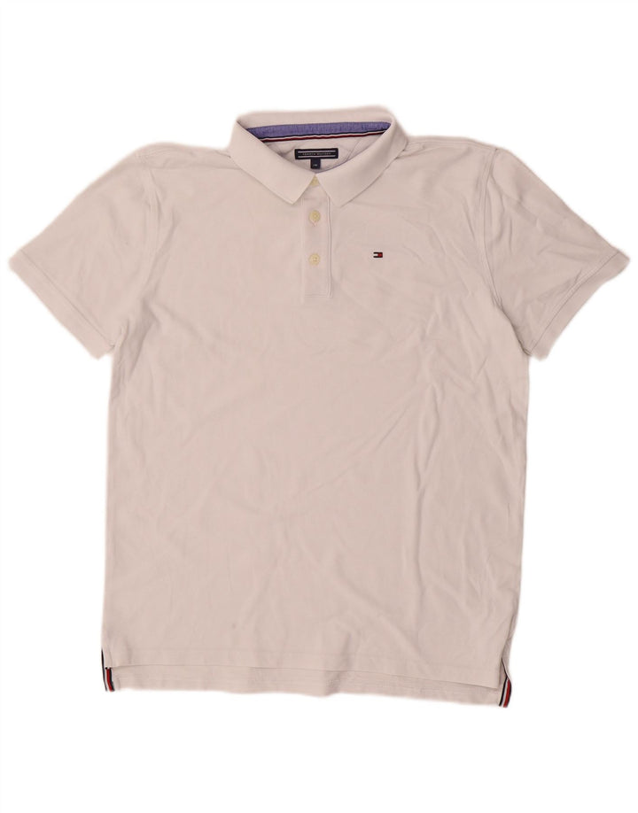 TOMMY HILFIGER drenge poloshirt 15-16 år hvid bomuld
