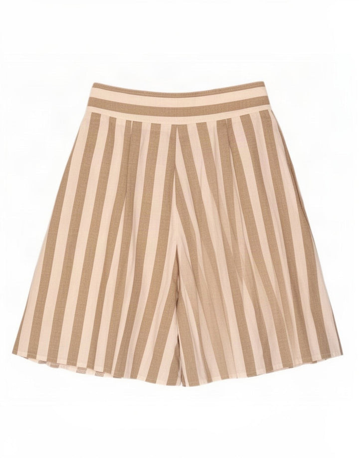 Vintage Dame Cullotes Shorts Små W26 Beige Stribet