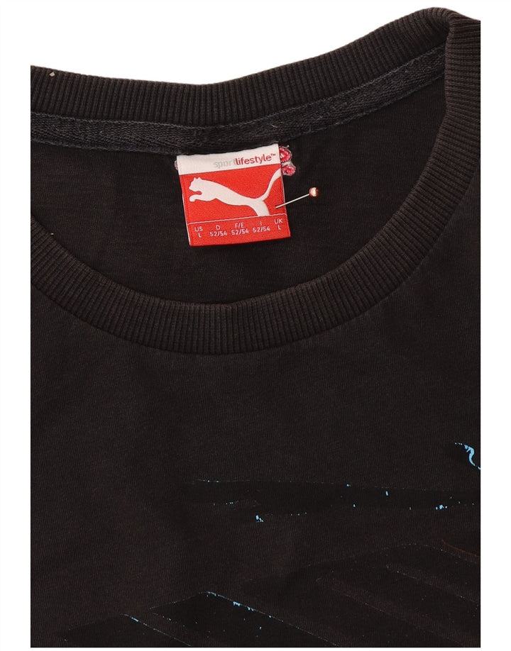 PUMA Grafisk T-shirt top til mænd, stor sort