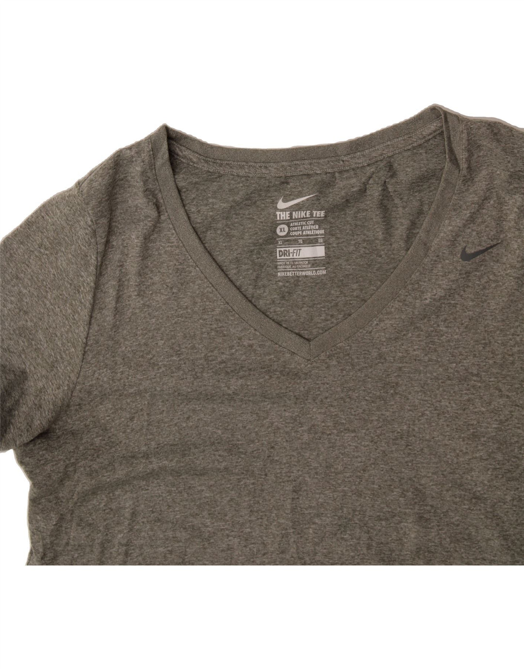 NIKE Womens Dri Fit T-Shirt Top UK 18 XL Grey Polyester Vintage Nike and Second-Hand Nike from Messina Hembry 