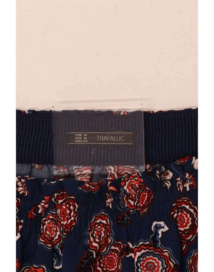 Zara Dame Mini-nederdel Medium W28 Navy Blue Floral
