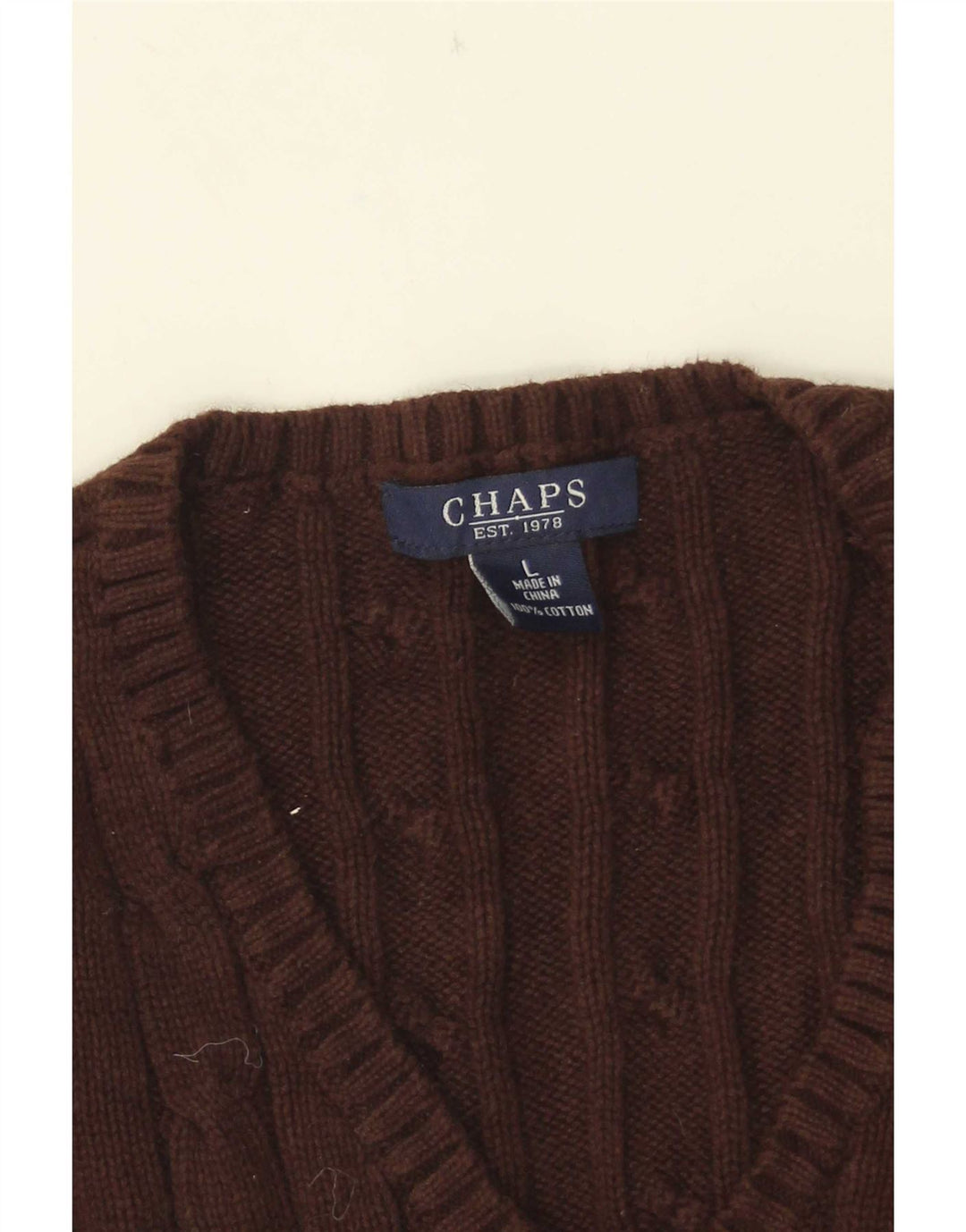 Chaps Dame Crop V-hals sweater UK 14 Stor Brun