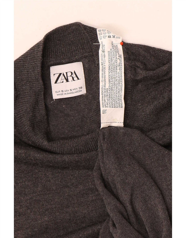 Zara Herre Turtle Neck Jumper Sweater Small Grey Viscose