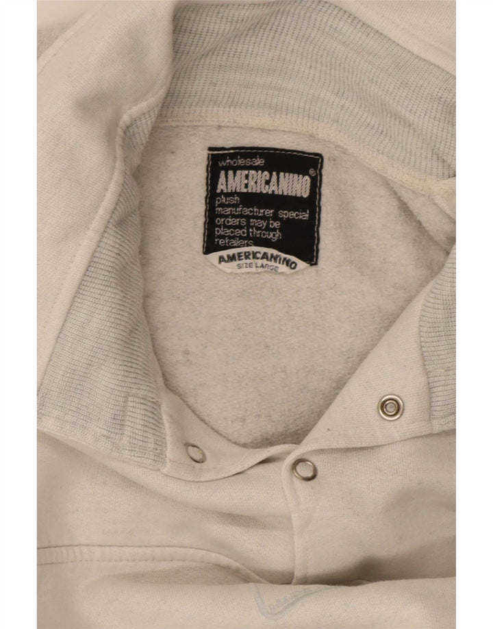 Americanino Herre Button Neck Hoodie Jumper Large Beige