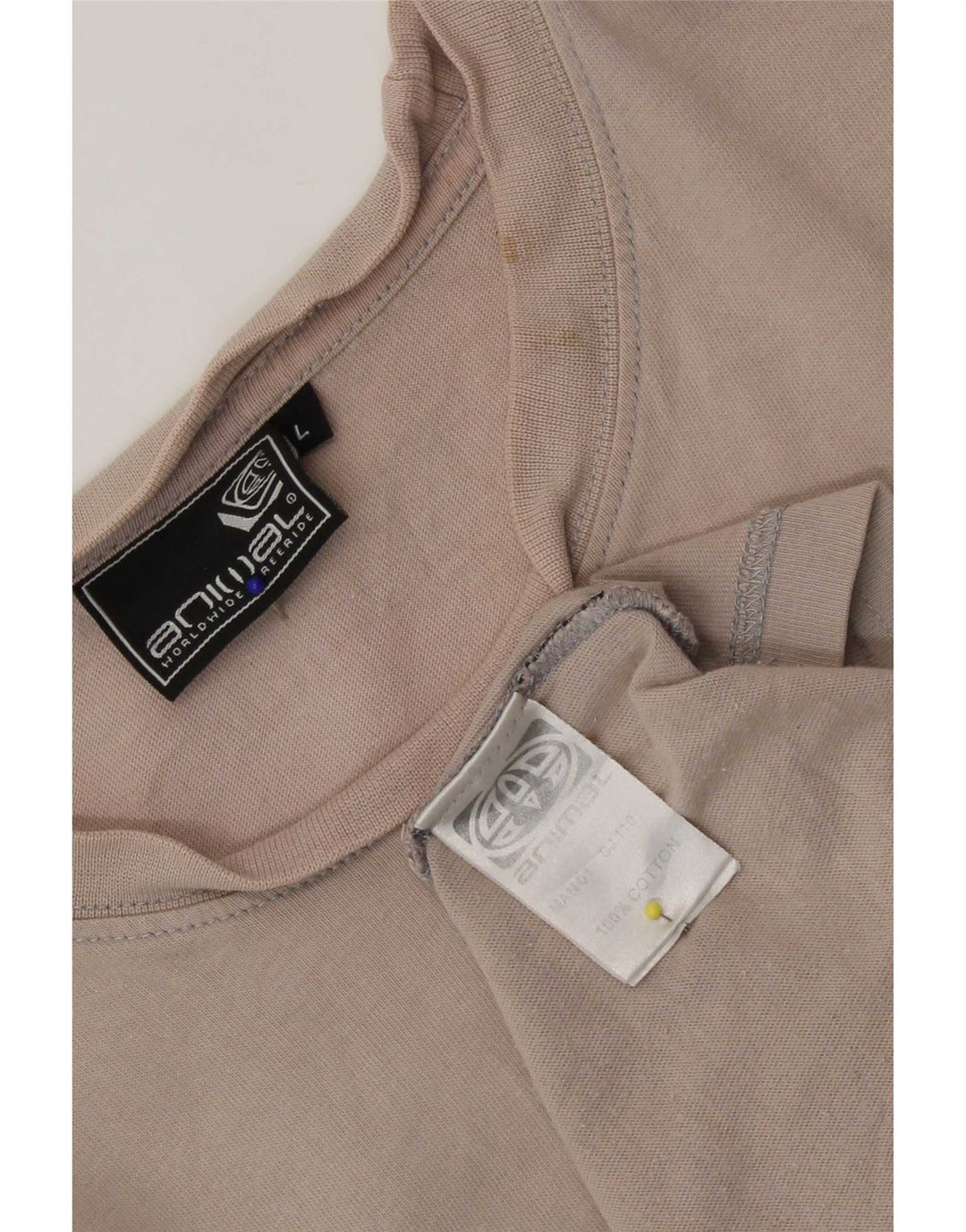 Animal Herre Grafisk T-Shirt Top Stor Beige Bomuld