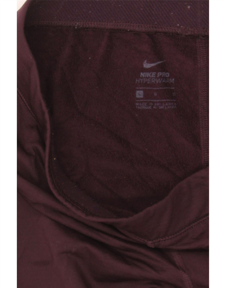 NIKE Womens Leggings UK 14 Large  Burgundy Polyester Vintage Nike and Second-Hand Nike from Messina Hembry 