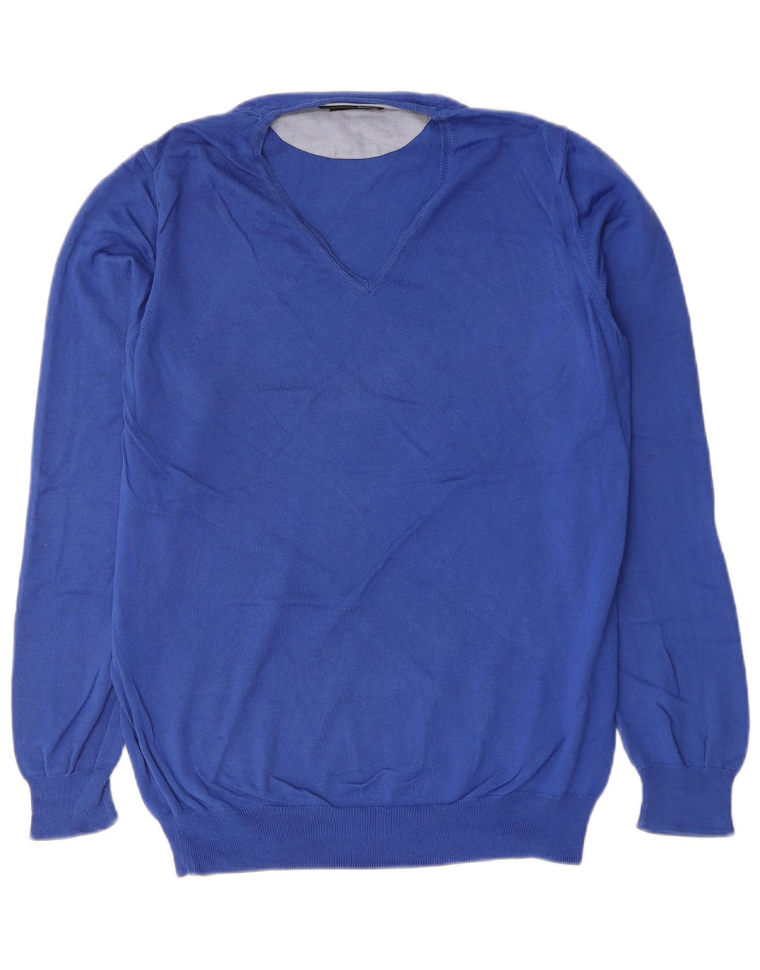 Zara Herre V-hals sweater Stor Blå Bomuld