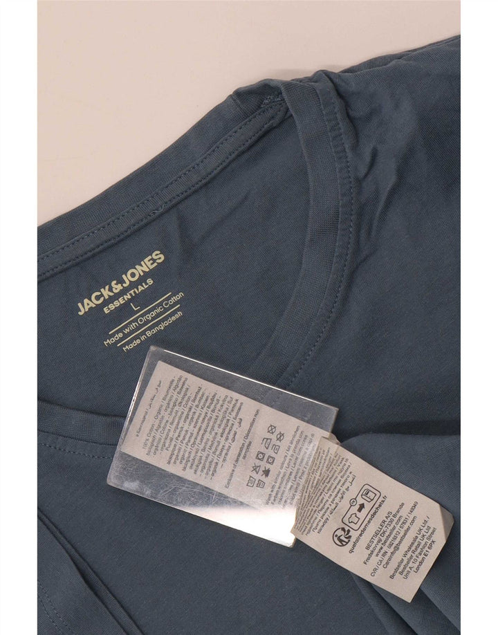 Jack & Jones Herre T-Shirt Top Stor Blå Bomuld