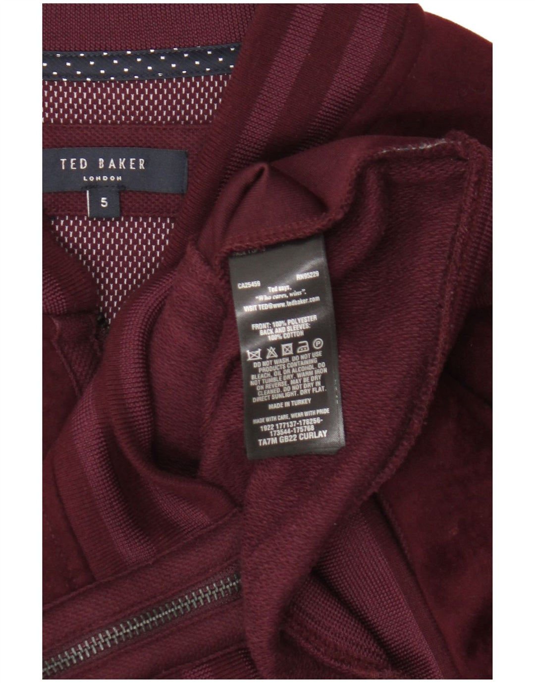 Ted Baker Dame træningsdragt Topjakke Størrelse 5 XL Burgundy Polyester