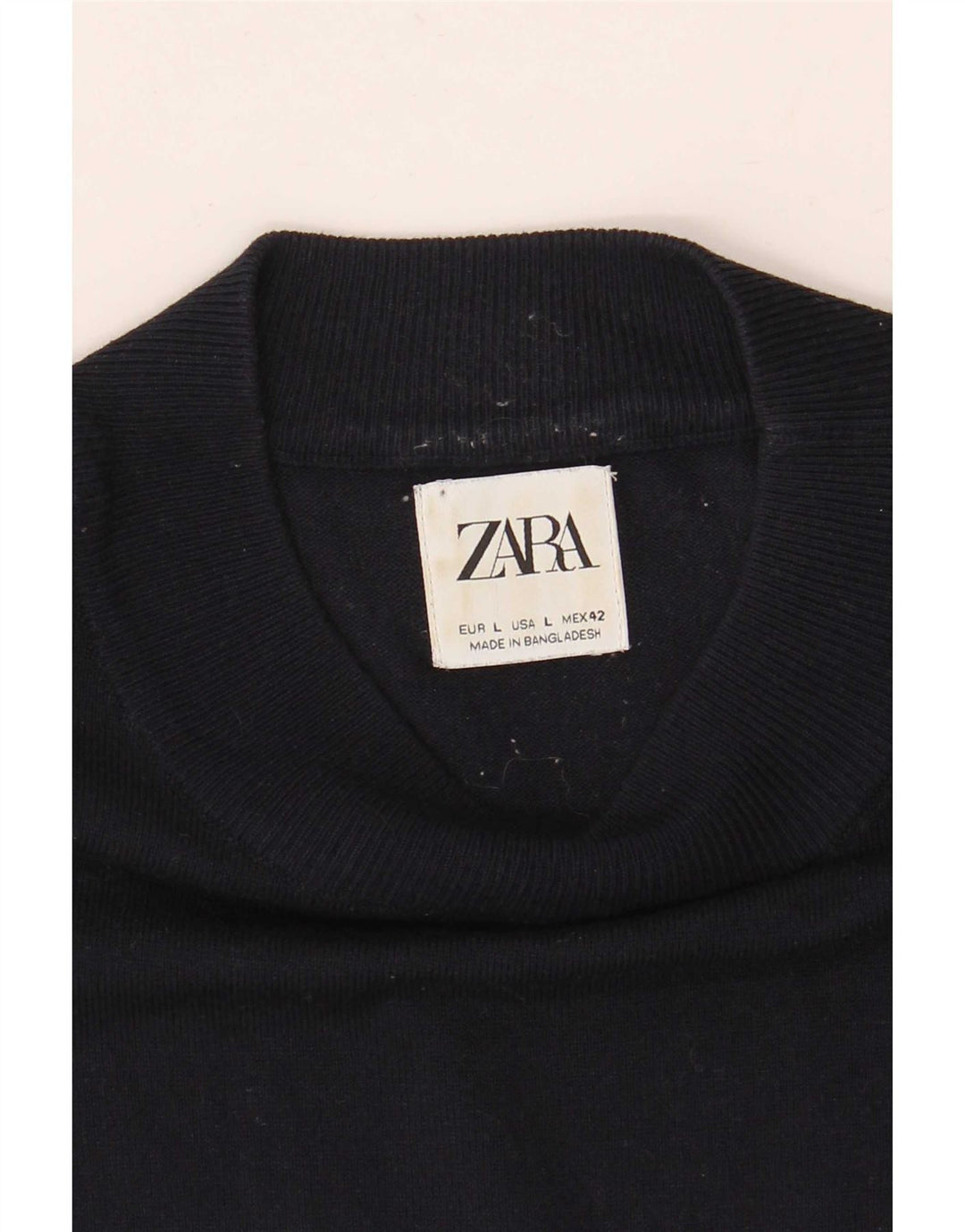 Zara Herre T-Shirt Top Stor Marineblå