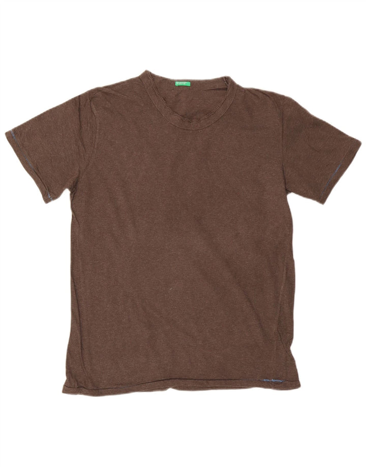 BENETTON Herre T-Shirt Top Medium Brun