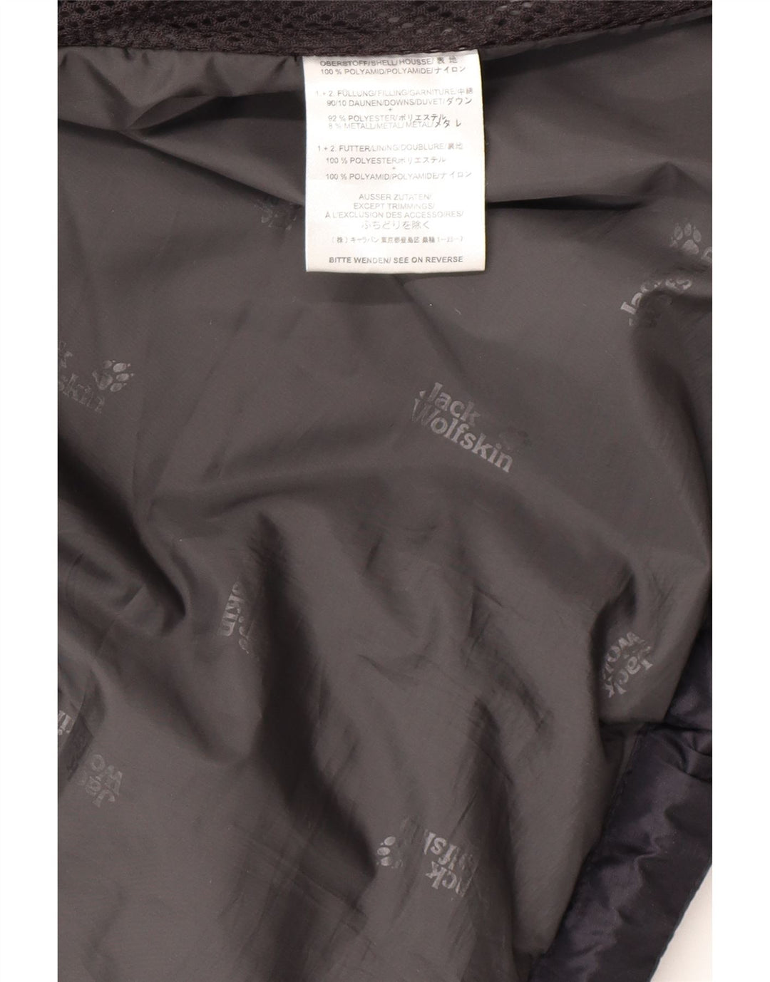 Jack Wolfskin Herre polstret jakke UK 40/42 Stor sort polyester