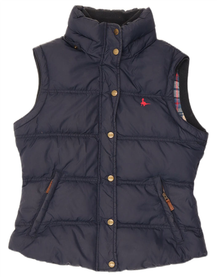 JACK WILLS Dame Polstret Gilet UK 10 Small Navy Blue Nylon