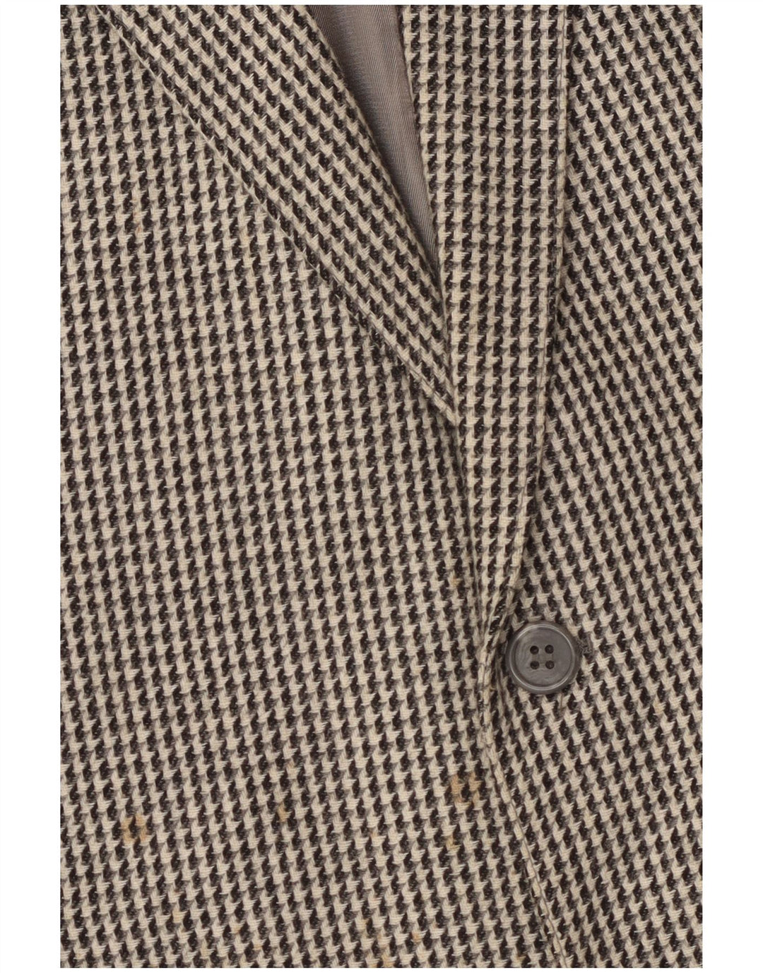 Vintage blazerjakke til mænd med 2 knapper UK 40 Large Grey Houndstooth Uld