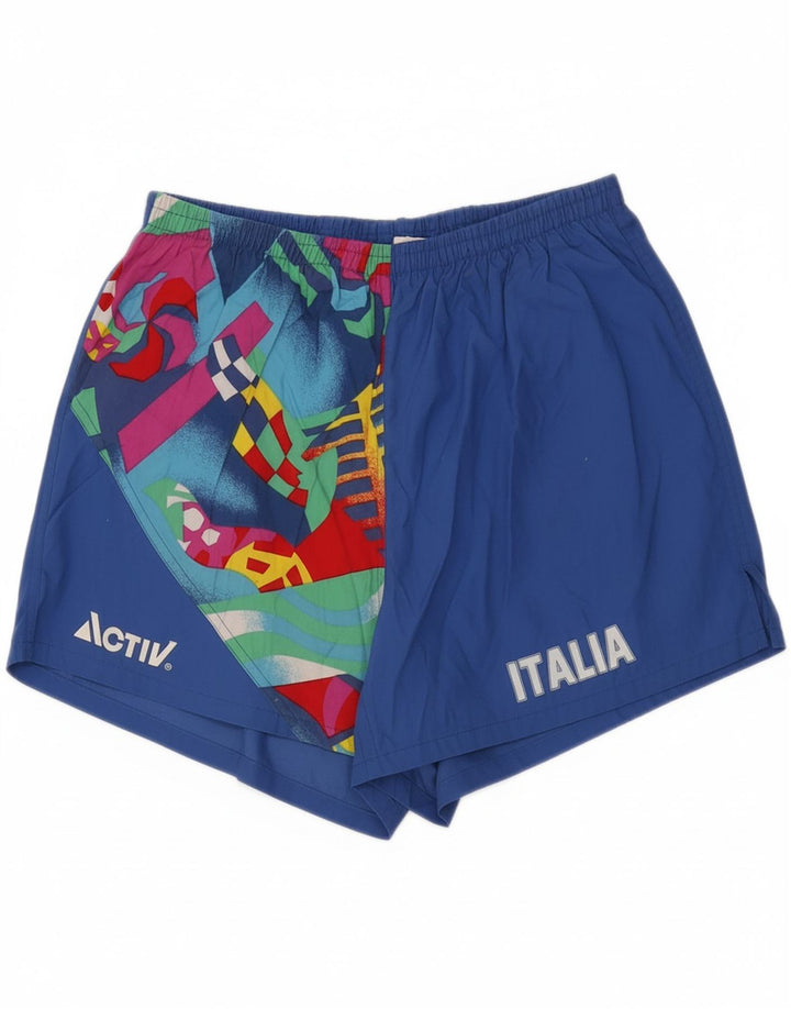 ACTIVE Mens Italia Graphic Swimming Shorts 2XL  Blue Geometric