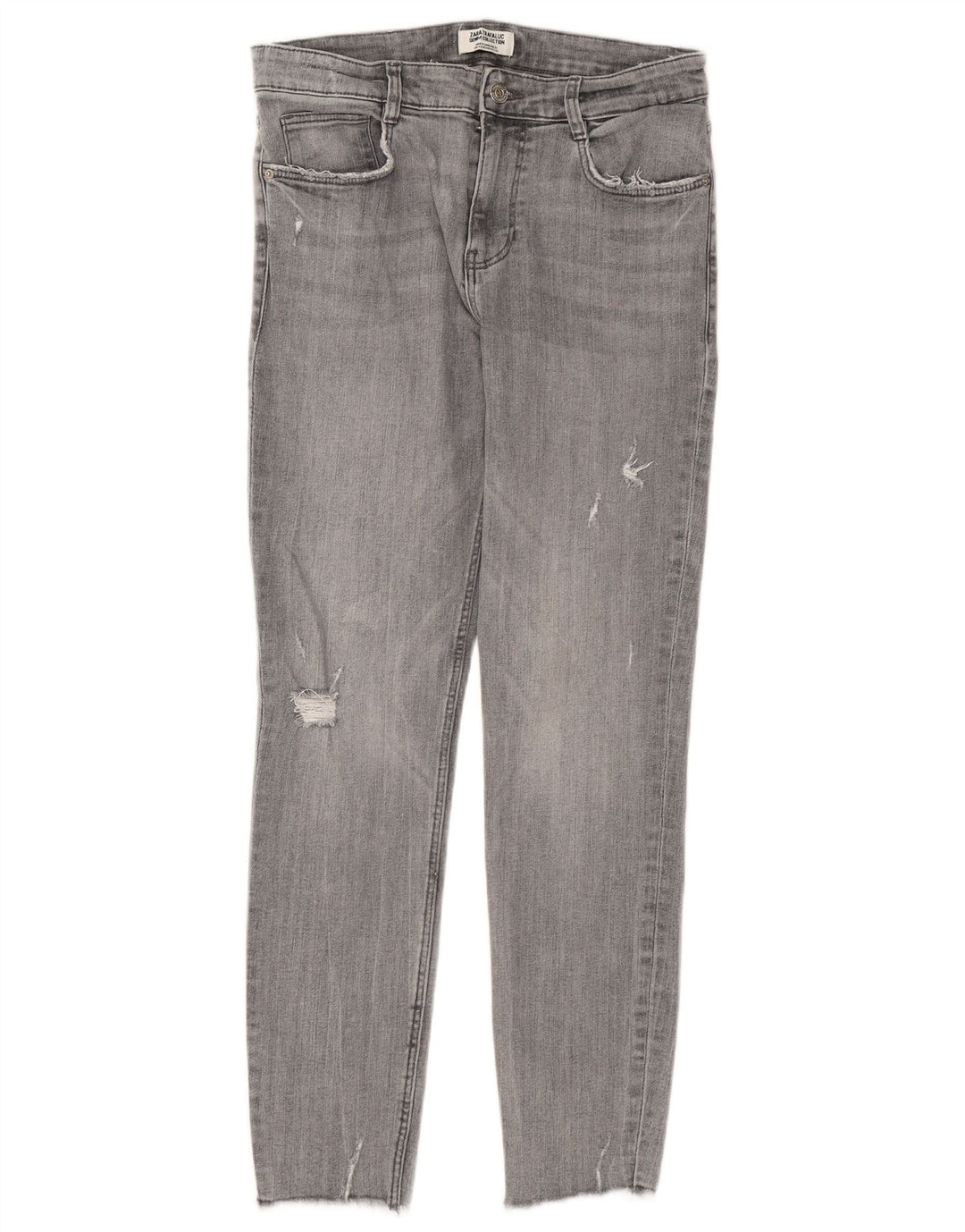 ZARA Dame Skinny Jeans EU 40 Medium W30 L26 Grå Bomuld