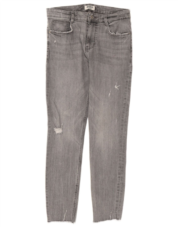 ZARA Dame Skinny Jeans EU 40 Medium W30 L26 Grå Bomuld