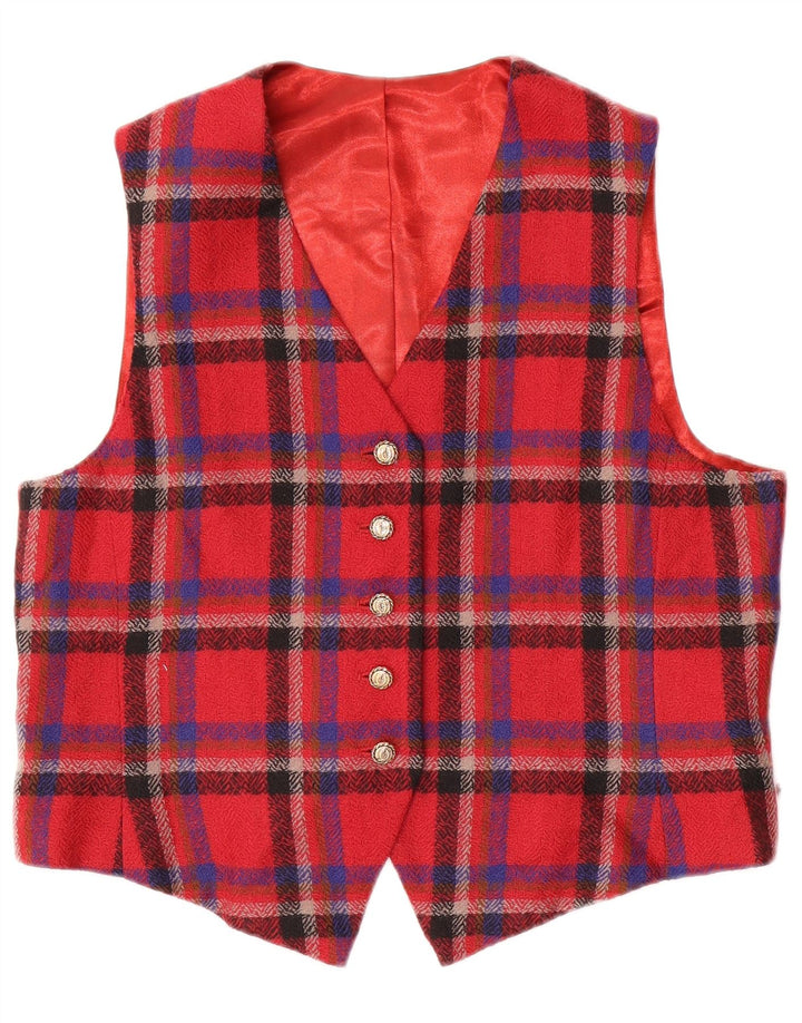 Vintage damevest UK 14 Medium rød ternet