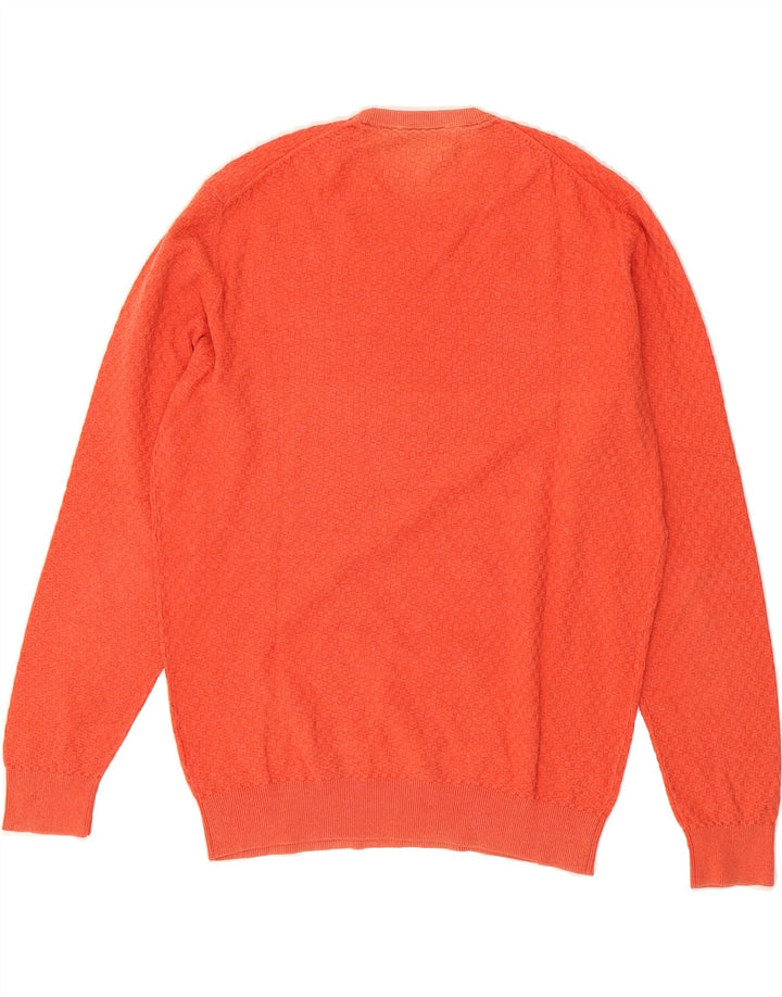 MASSIMO DUTTI Womens Crew Neck Jumper Sweater UK 16 Large Orange Cotton Vintage Massimo Dutti and Second-Hand Massimo Dutti from Messina Hembry 