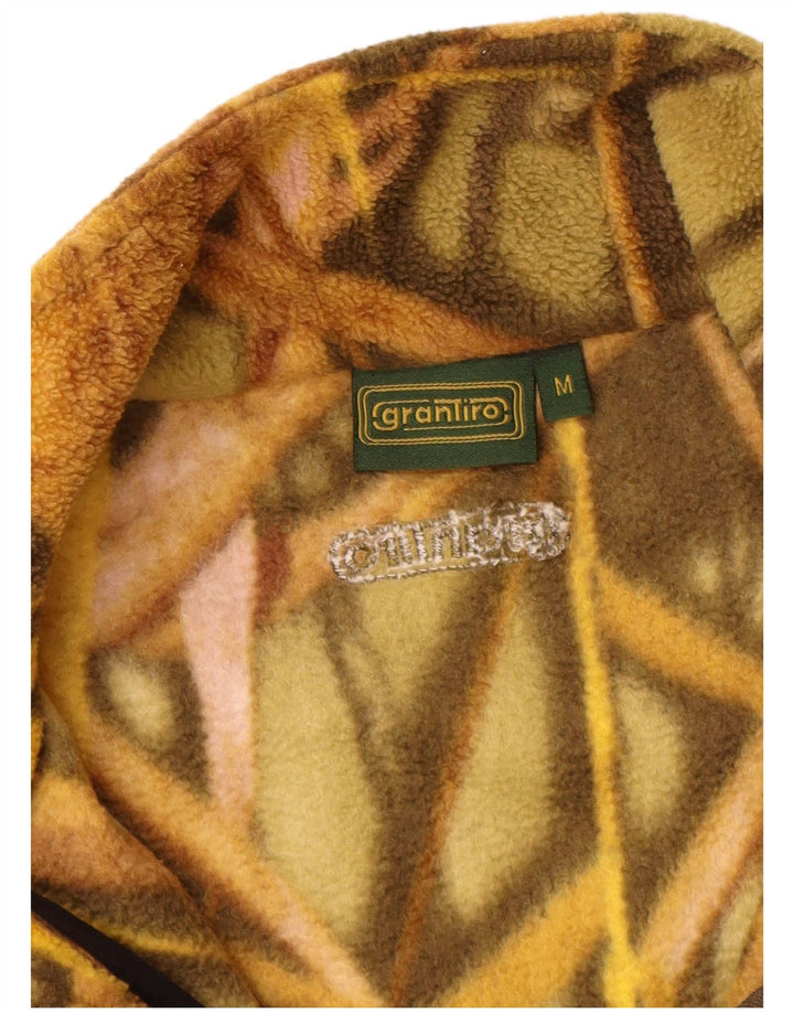 VINTAGE mænds abstrakt mønster fleecetrøje med lynlås i halsen Medium flerfarvet