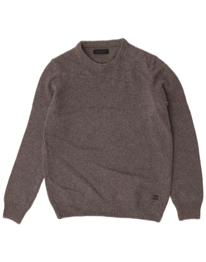 Trussardi Dame sweater med rund hals DK 16 Stor grå uld