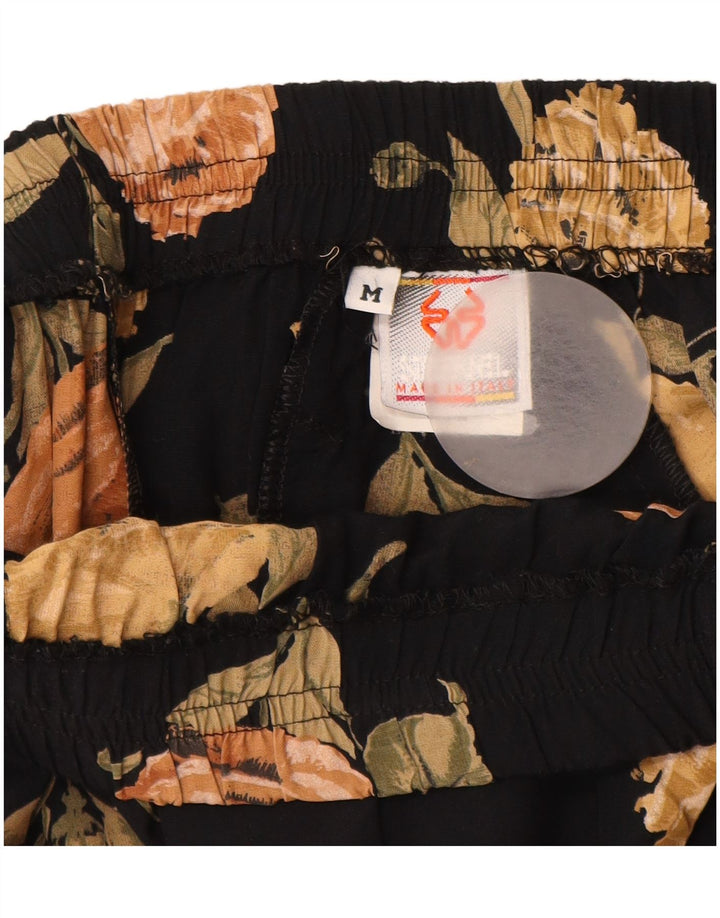 STEFANEL Dame Højtalje Maxi Nederdel Medium W28 Sort Floral Rayon