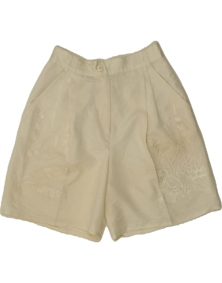 ICEBERG Womens Cento / Cento Chino Shorts W26 Small Off White Viscose Vintage Iceberg and Second-Hand Iceberg from Messina Hembry 