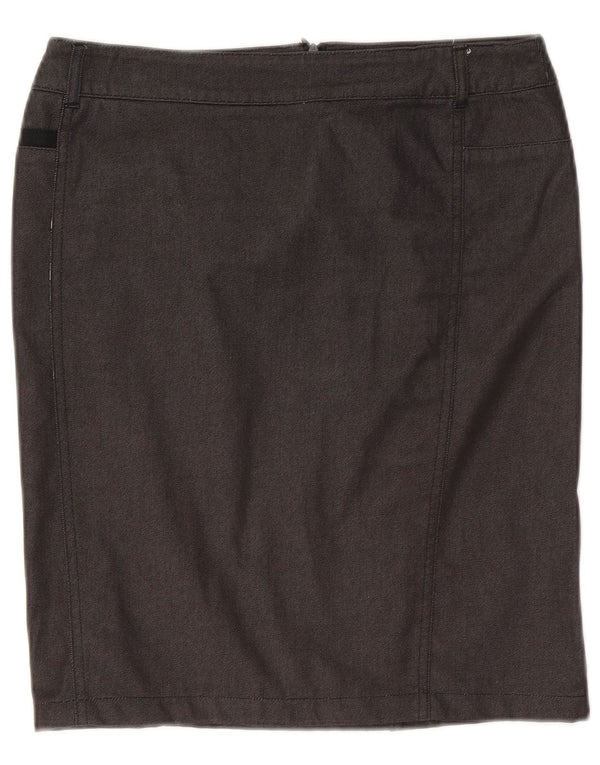 Max Mara Kvinder High Waist Pencil Skirt UK 14 Large W30 Grey Bomuld