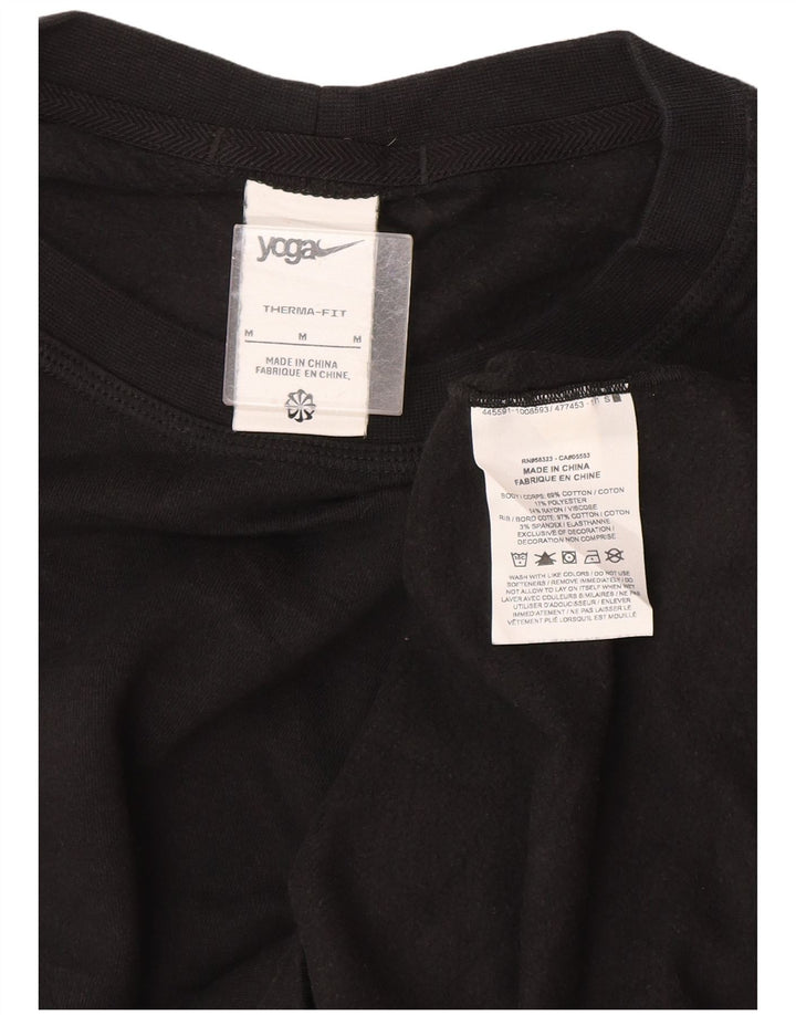 Nike Herre Therma-Fit Grafisk Sweatshirt Jumper Medium Sort Bomuld