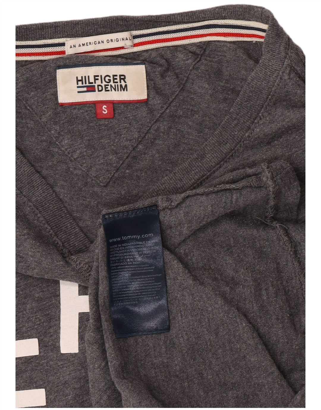 Tommy Hilfiger Herre grafisk top Langærmet lille grå bomuld